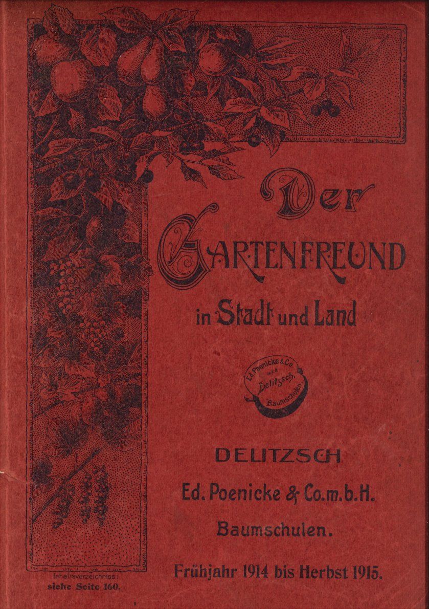 Titelbild Baumschulkatalog Poenicke in Delitzsch, 1914