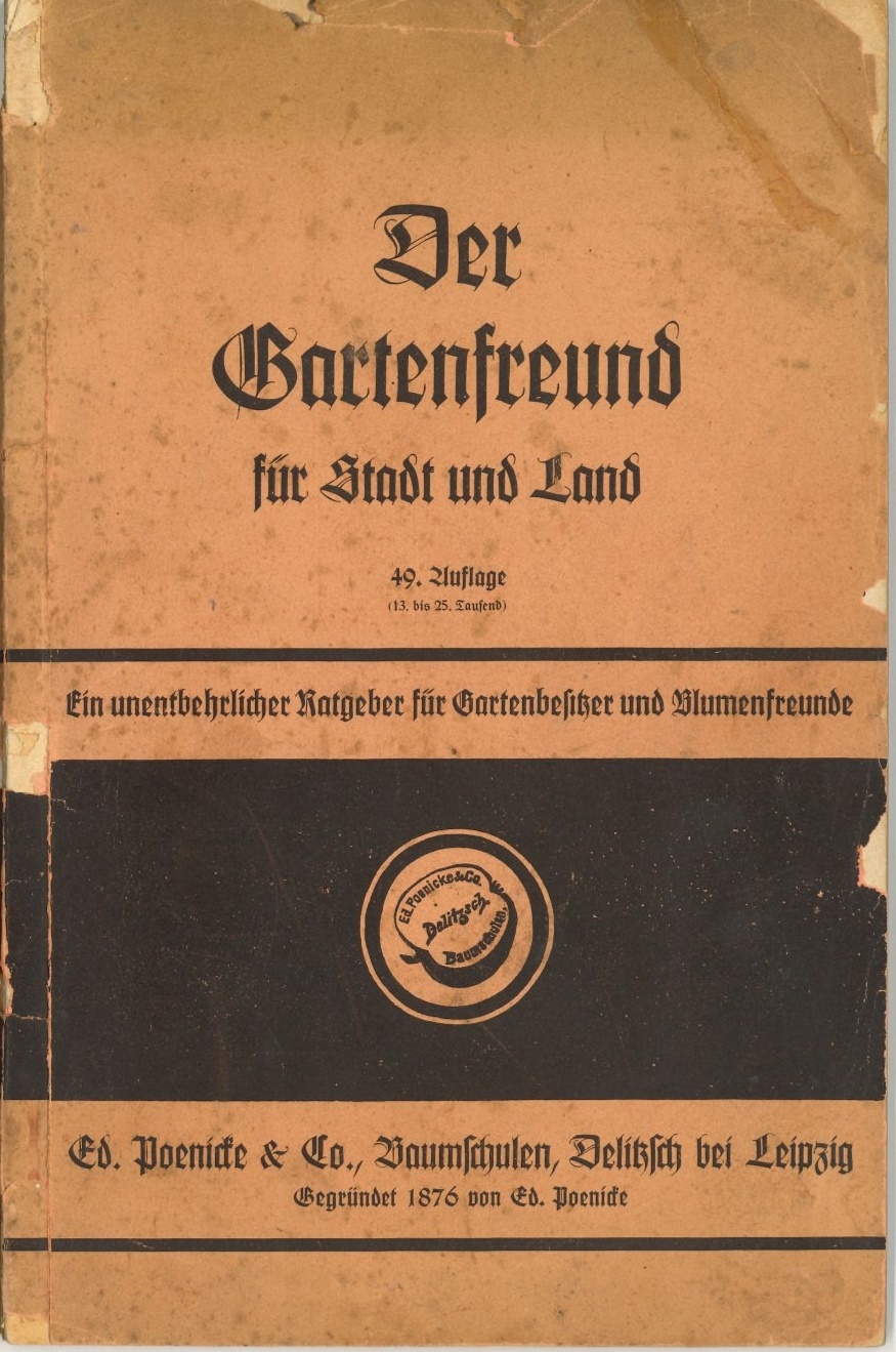Titelbild Baumschulkatalog Poenicke in Delitzsch, 1937