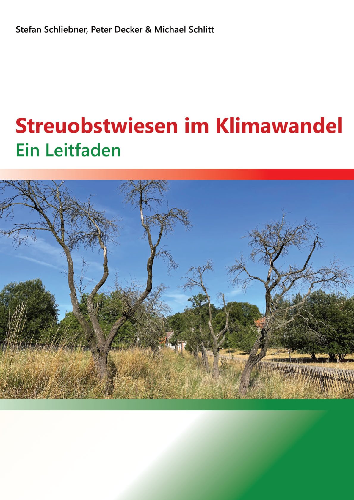 Leitfaden-Titelbild Titelbild Broschüre "Streuobstwiesen im Klimawandel. Ein Leitfaden."