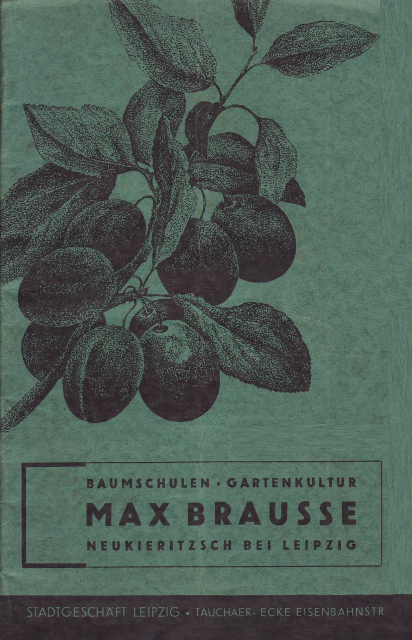 Titelbild Baumschulkatalog Max Brausse in Neukieritzsch bei Leipzig, 1934