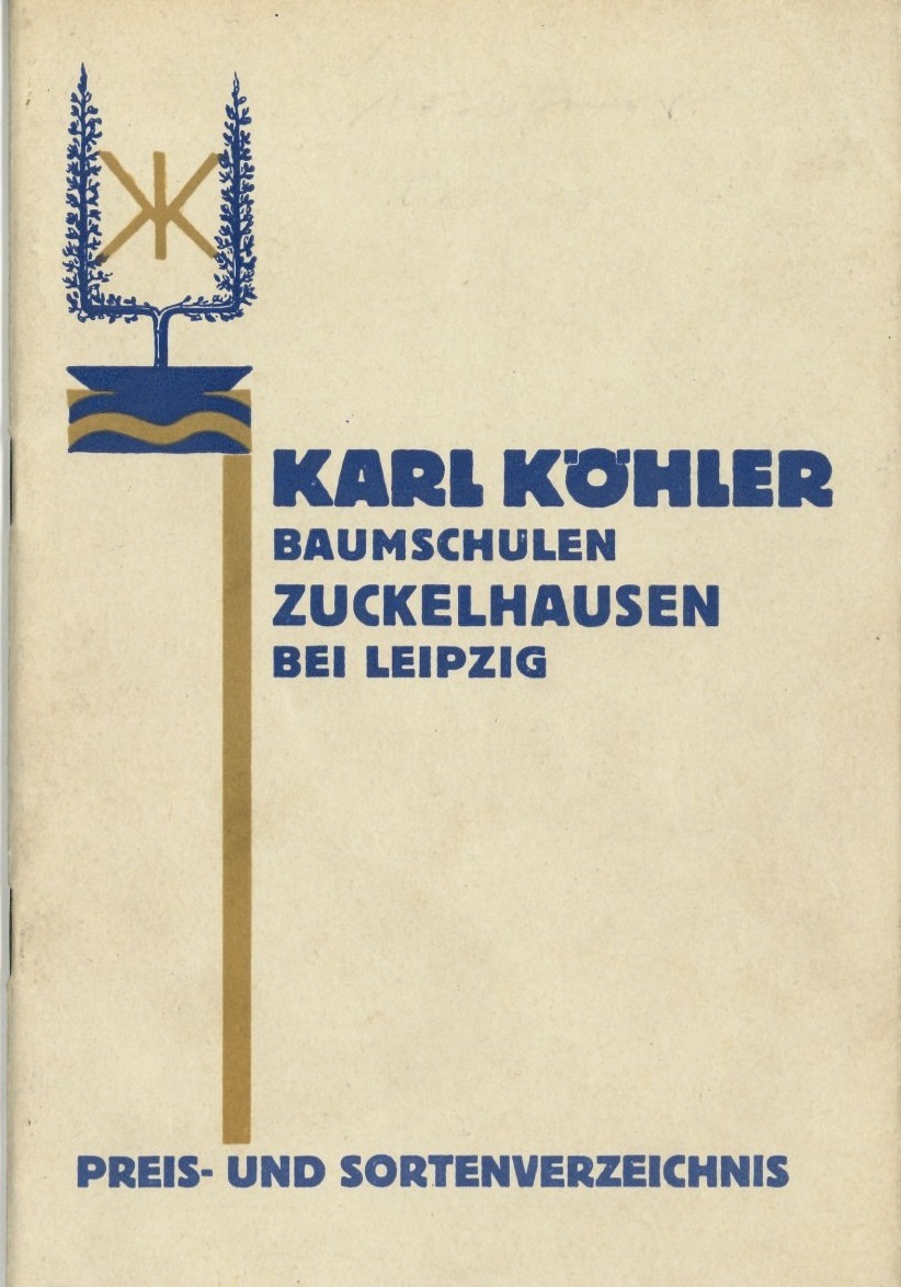 Titelbild Baumschulkatalog Karl Köhler in Zuckelhausen bei Leipzig, 1929