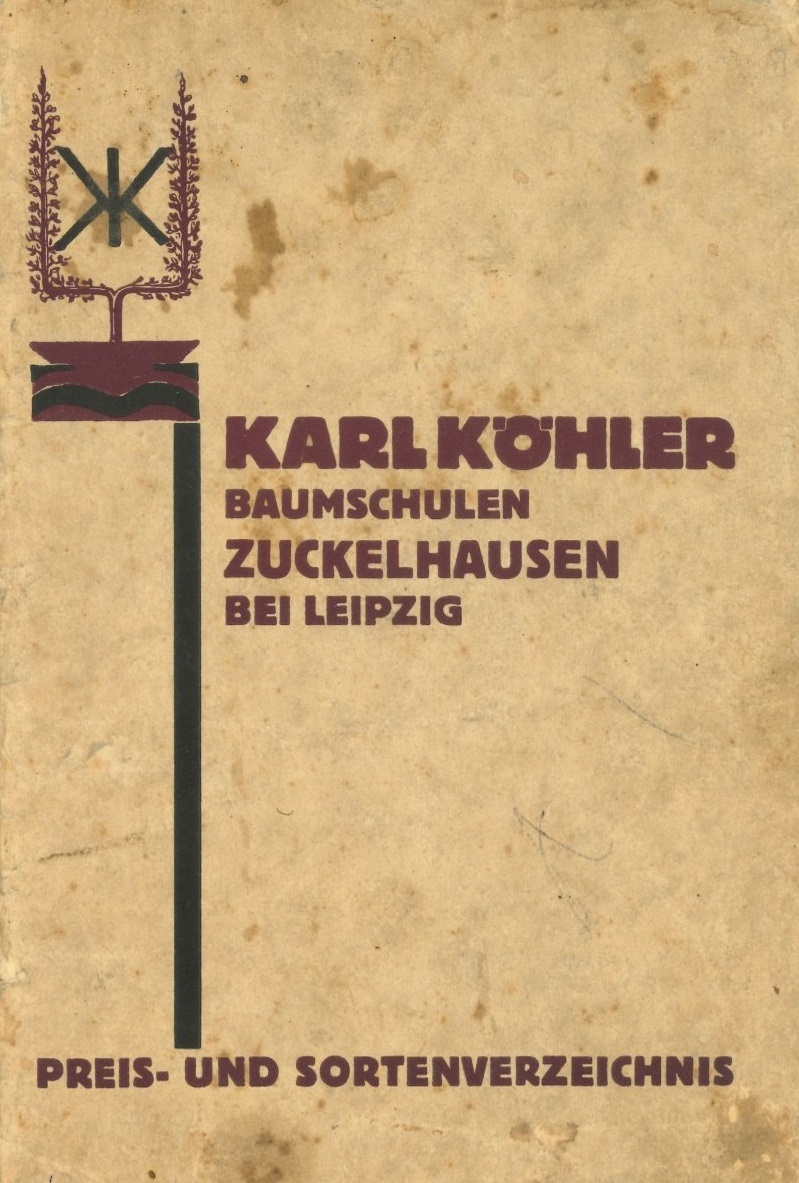 Titelbild Baumschulkatalog Karl Köhler in Zuckelhausen bei Leipzig, 1933