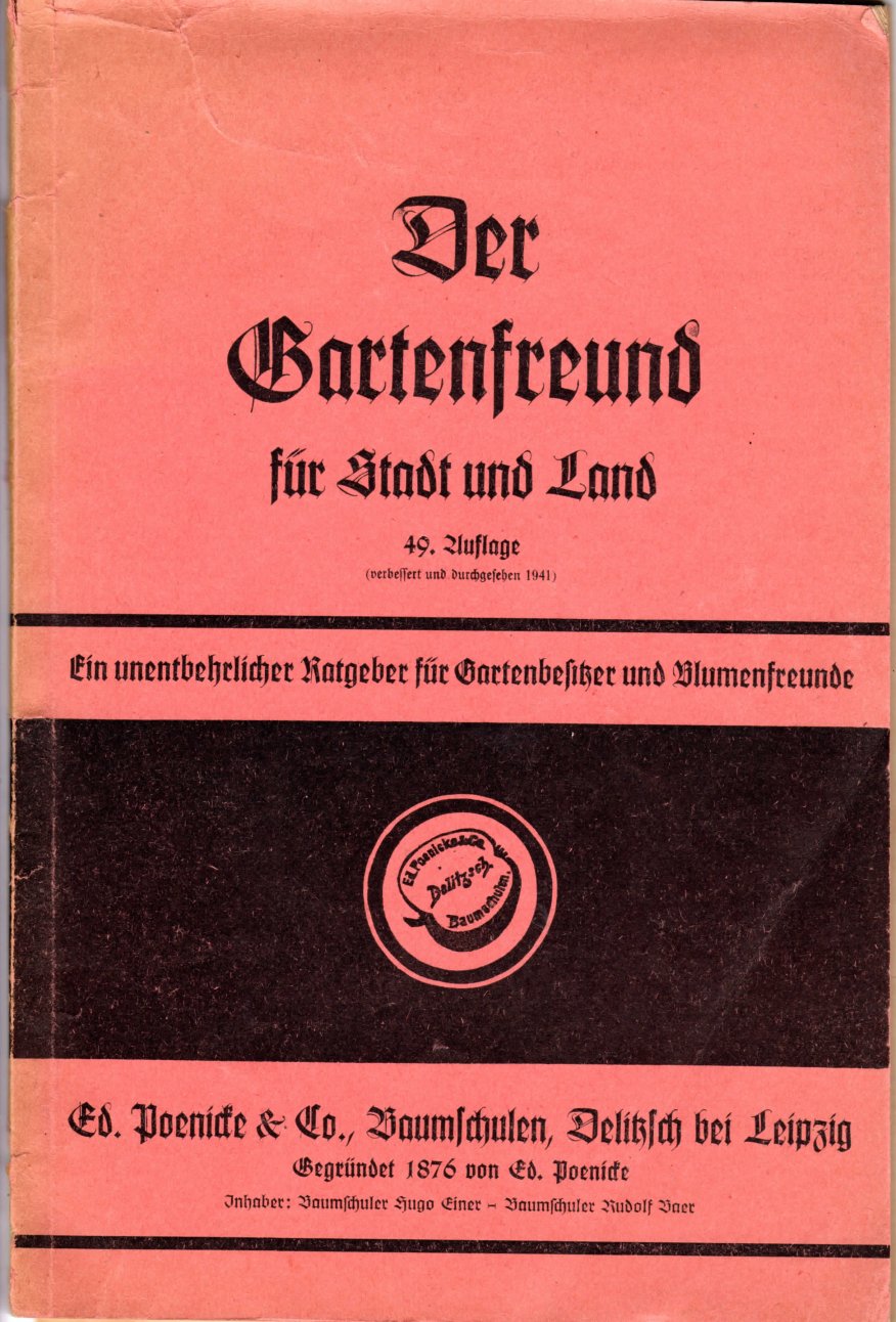 Titelbild Baumschulkatalog Poenicke in Delitzsch, 1941