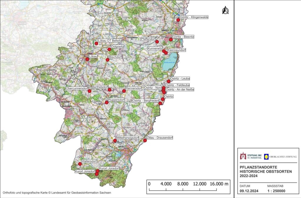 Pflanzorte Projekt des Kompetenzzentrum Oberlausitzer Streuobstwiesen