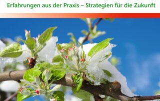 Titelbild der Broschüre "Obstbäume, Frost und Klimawandel Erfahrungen aus der Praxis – Strategien für die Zukunft."